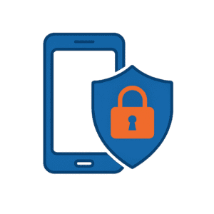 SEGURIDAD EN COMUNICACIONES EMPRESARIALES Icono vectorial de escudo y red protegida que representa comunicaciones seguras para empresas